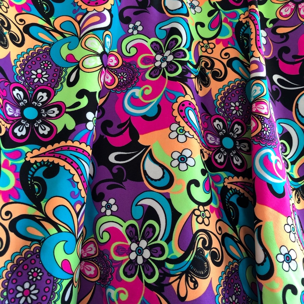 Vibrant Multi-Color Floral Circle Skirt